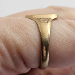 9k Gold Signet Ring Size UK T+ Vintage