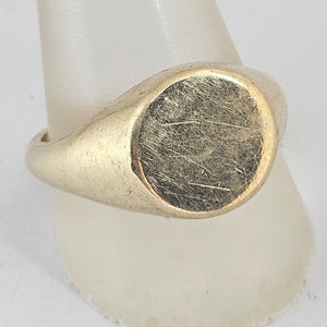 Blank Heavy 9k Gold Signet Ring Size UK W+ Vintage