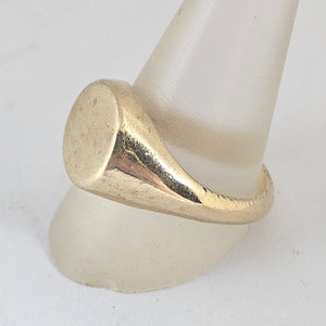 Blank Heavy 9k Gold Signet Ring Size UK W+ Vintage