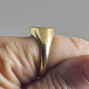 Blank Heavy 9k Gold Signet Ring Size UK W+ Vintage
