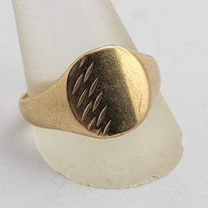 9k Gold Signet Ring Vintage c1950 Size UK X