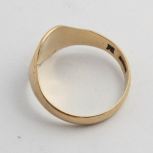 9k Gold Signet Ring Vintage c1950 Size UK X