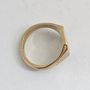 9k Gold Square Head Signet Ring Vintage c1950