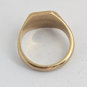 9k Gold Square Head Signet Ring Vintage c1950