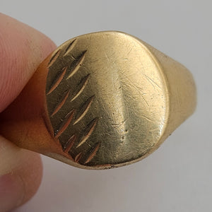 9k Gold Signet Ring Vintage c1950 Size UK X