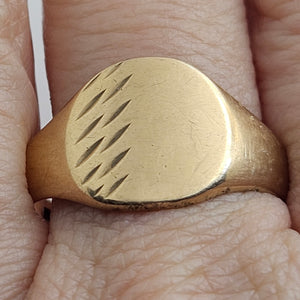 9k Gold Signet Ring Vintage c1950 Size UK X