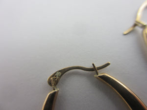 2 Colour 9k Gold Daughter Sleep Hoop Earrings Vintage c1980