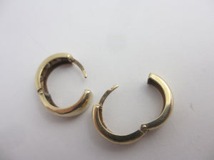 9k Gold Sleeper Hoop Earrings Vintage c1980