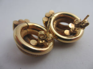 9k Gold Stud Earrings Vintage c1980