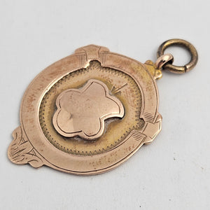 9k Gold Watch Fob Pendant 'Home Counties Dance Band Contest 1932' Vintage Art Deco