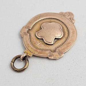 9k Gold Watch Fob Pendant 'Home Counties Dance Band Contest 1932' Vintage Art Deco