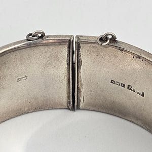 9k Rose Gold Tudor Rose Sterling Silver Bangle Bracelet Vintage 1962