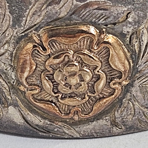 9k Rose Gold Tudor Rose Sterling Silver Bangle Bracelet Vintage 1962