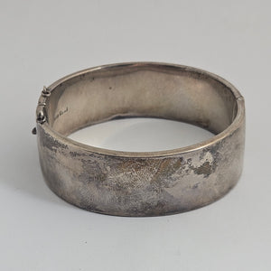 9k Rose Gold Tudor Rose Sterling Silver Bangle Bracelet Vintage 1962