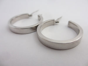 Sleeper Hoop Earrings 9k White Gold Vintage c1980