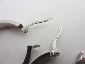 Sleeper Hoop Earrings 9k White Gold Vintage c1980