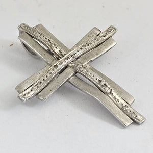 9k White Gold Cross Pendant Vintage c1970