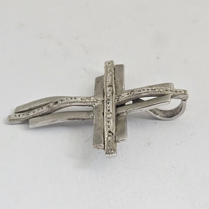 9k White Gold Cross Pendant Vintage c1970