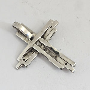 9k White Gold Cross Pendant Vintage c1970
