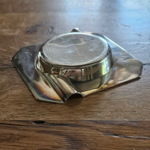 Boy Scout Motif English Sterling Silver Personal Smoking Ashtray Vintage Art Deco 1939