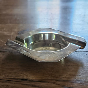 Boy Scout Motif English Sterling Silver Personal Smoking Ashtray Vintage Art Deco 1939