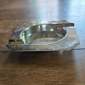 Boy Scout Motif English Sterling Silver Personal Smoking Ashtray Vintage Art Deco 1939