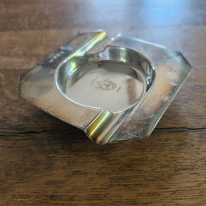 Boy Scout Motif English Sterling Silver Personal Smoking Ashtray Vintage Art Deco 1939