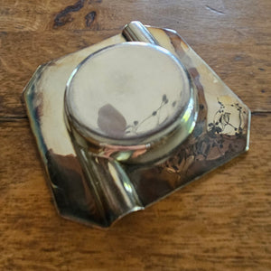 Boy Scout Motif English Sterling Silver Personal Smoking Ashtray Vintage Art Deco 1939
