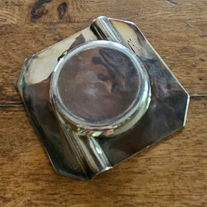 Boy Scout Motif English Sterling Silver Personal Smoking Ashtray Vintage Art Deco 1939