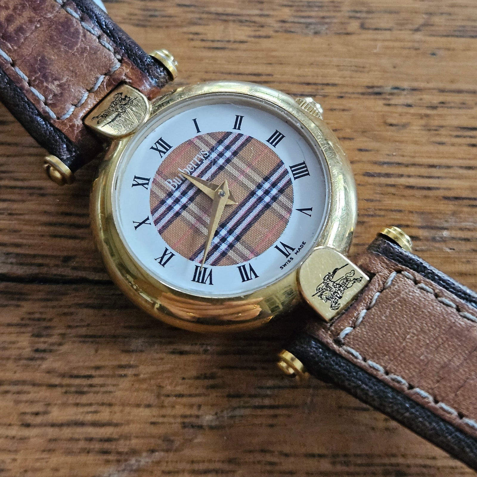 Vintage Burberrys Wrist Watch Leather Strap