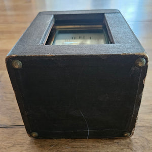 French Movement Gilded Brass Carriage Clock in Original Moroccan Leather Case Box Vintage Art Deco