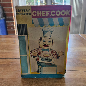 Chef Cook Battery Operated Vintage Toy c1950 in Original Box