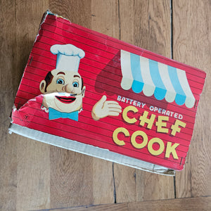 Chef Cook Battery Operated Vintage Toy c1950 in Original Box