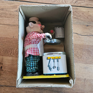 Chef Cook Battery Operated Vintage Toy c1950 in Original Box