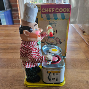 Chef Cook Battery Operated Vintage Toy c1950 in Original Box