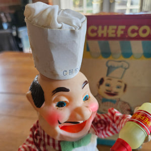Chef Cook Battery Operated Vintage Toy c1950 in Original Box