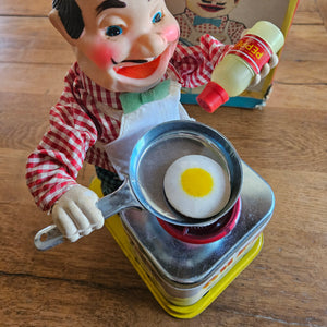 Chef Cook Battery Operated Vintage Toy c1950 in Original Box