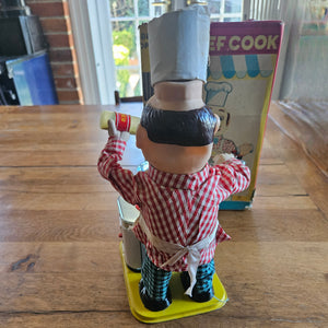 Chef Cook Battery Operated Vintage Toy c1950 in Original Box