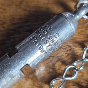 'The City Police or Fire Whistle' with Police Chain in Chromed Brass Vintage Art Deco