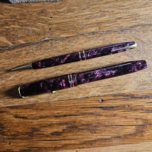 Pair of Conway Stewart Pen and Fountain Pen 14k Gold Nib Boxed Vintage Art Deco