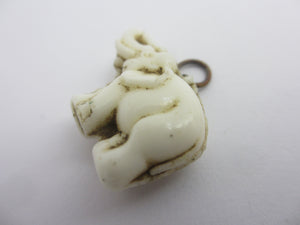 Lucky Elephant Neiger Czech Glass Charm Pendant Vintage Art Deco c1930