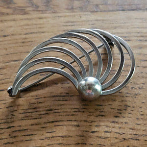 Danish Sterling Silver Brooch or Pin by B.M. Vintage c1950