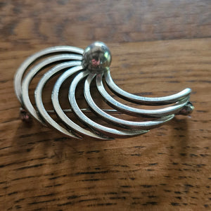 Danish Sterling Silver Brooch or Pin by B.M. Vintage c1950
