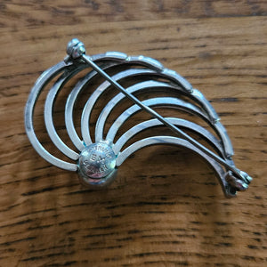 Danish Sterling Silver Brooch or Pin by B.M. Vintage c1950