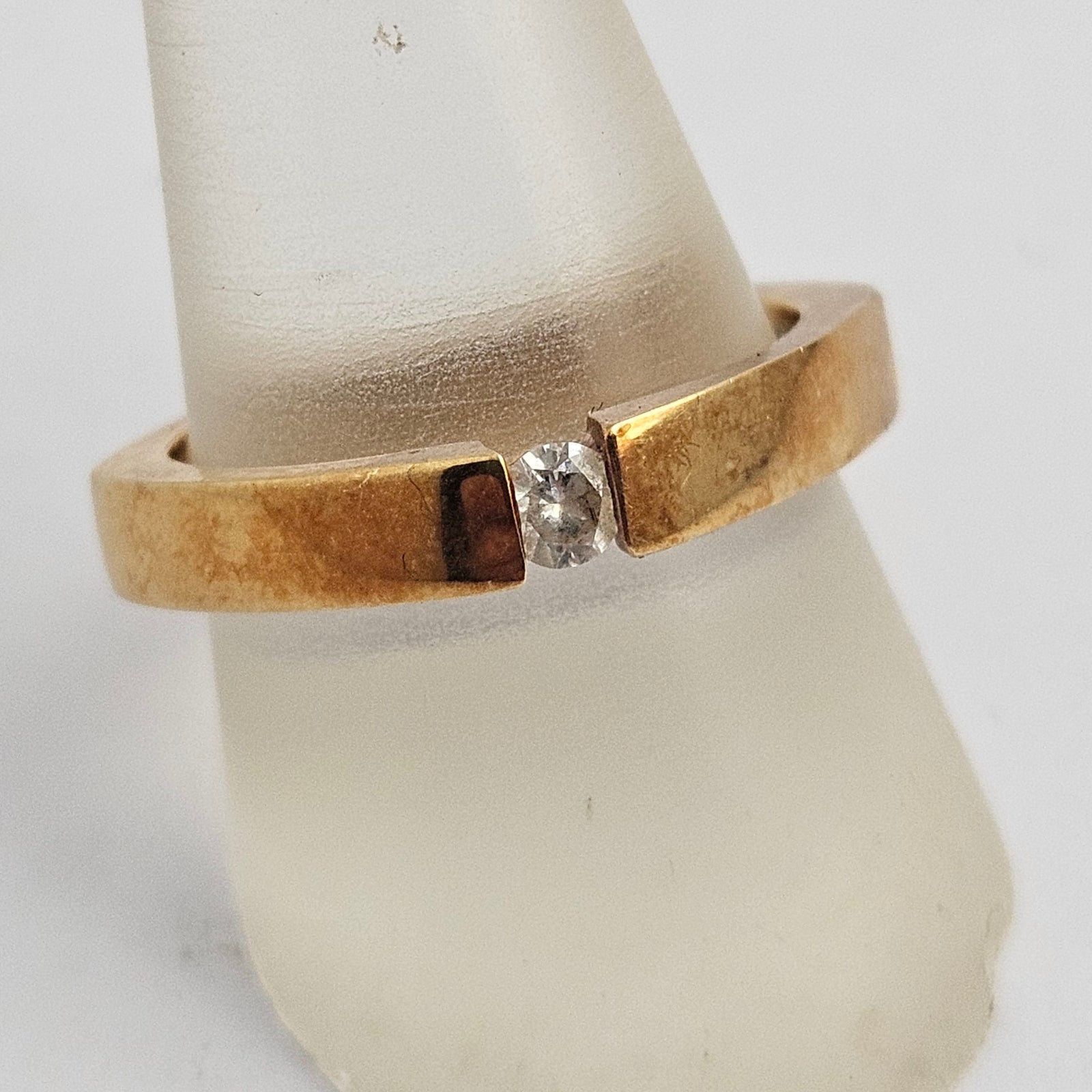 Diamond in 18k Gold Ring by Duet Vintage c1980
