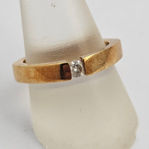Diamond in 18k Gold Ring by Duet Vintage c1980