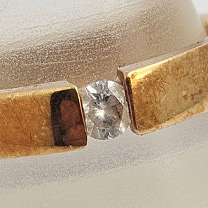 Diamond in 18k Gold Ring by Duet Vintage c1980