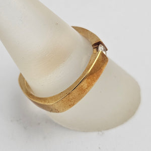 Diamond in 18k Gold Ring by Duet Vintage c1980