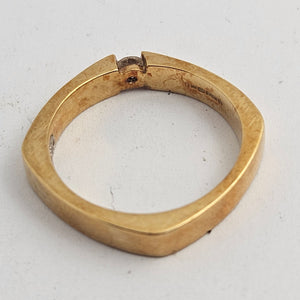 Diamond in 18k Gold Ring by Duet Vintage c1980
