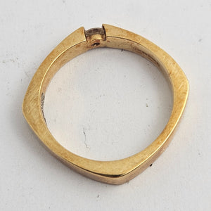 Diamond in 18k Gold Ring by Duet Vintage c1980
